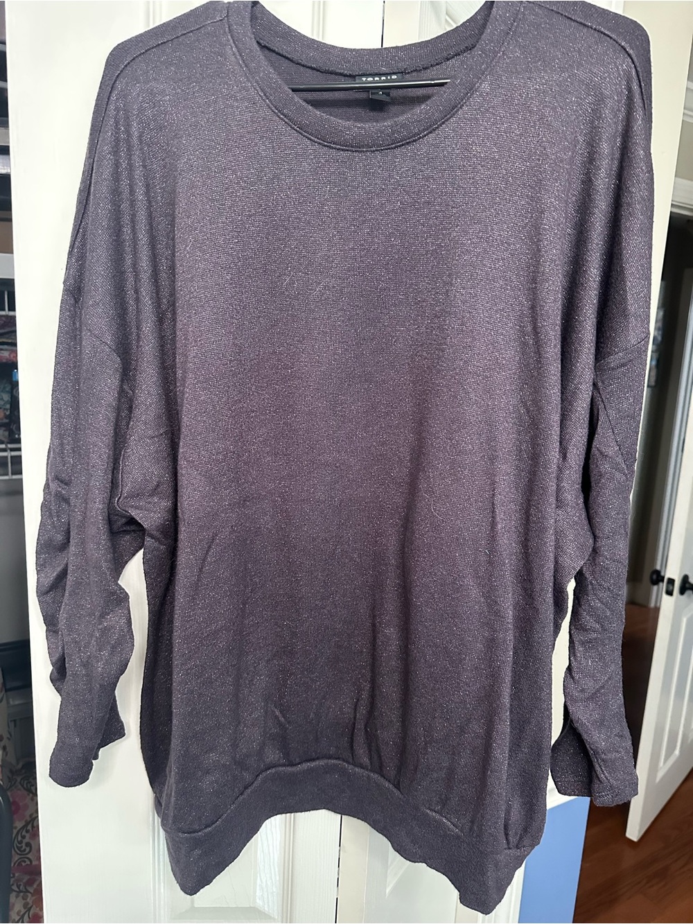 torrid Plum Shimmer Crewneck Sweater